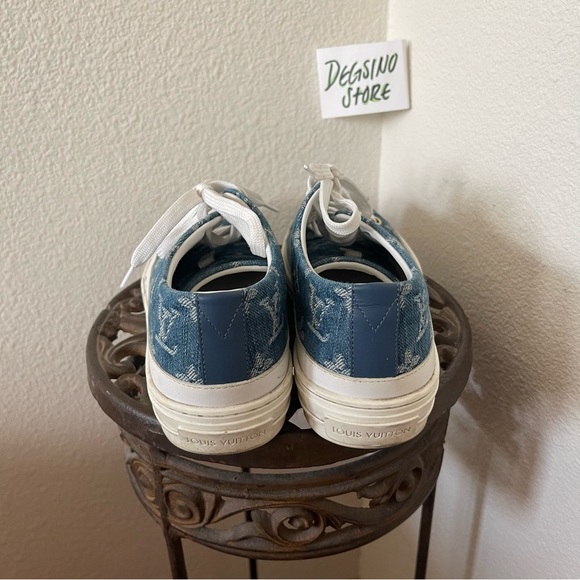 LOUIS VUITTON LV Stellar Low Top Denim Blue Lace Front Sneaker - Picture 2 of 9